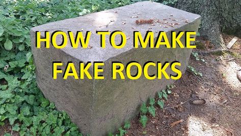 How to make fake rocks - Learn how to make artificial rocks from concrete as well as faux rock painting techniques to make concrete look like actual stone Make Concrete Look Like Stone, Diy Fake Rock Cover, Making Fake Rocks, Fake Rocks Diy, Backyard Grotto, Make Fake Rocks, Fake Rock Wall, Fake Rock Covers, Diy Faux Rocks