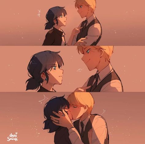 Felix Miraculous, Miraculous Ladybug Kiss, Anime Cupples, Miraculous Ladybug Oc, Miraculous Ladybug Fanfiction, Ladybug Anime, Demon King Anime, Miraculous Ladybug Fan Art, Miraculous Ladybug Funny