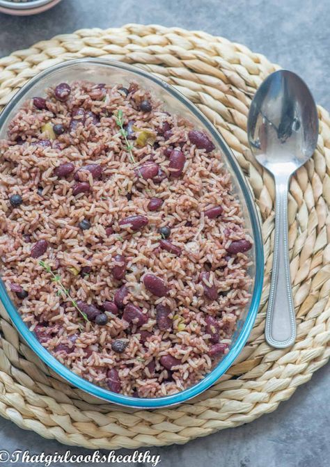 Instant Pot Rice and Peas Rice Cooker Beans And Rice, Gluten Free Potluck, Jamaican Rice And Peas, Peas And Rice, Instant Pot Rice, Jamaican Rice, Red Peas, Perfect Health Diet, Rice And Beans