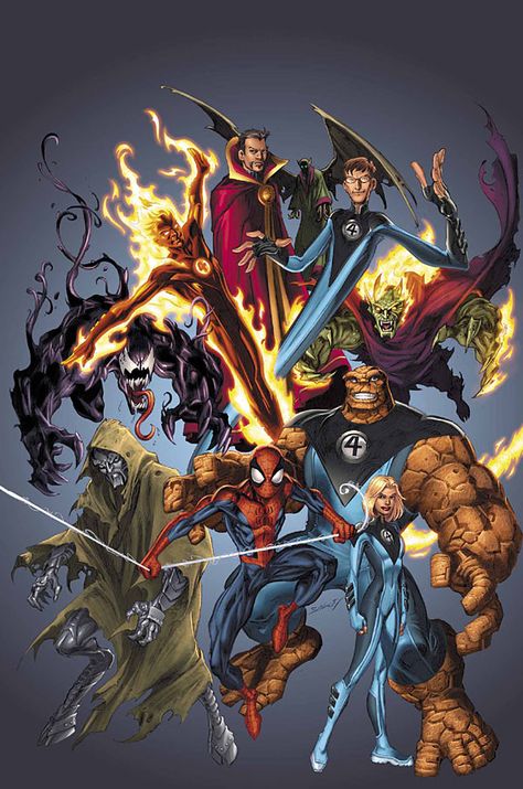 Ultimate Marvel The Fantastic Four, Mark Bagley, Ultimate Marvel, Fox Studios, Marvel Artwork, Star Comics, Ultimate Spiderman, Comic Pictures, Marvel Comic Character