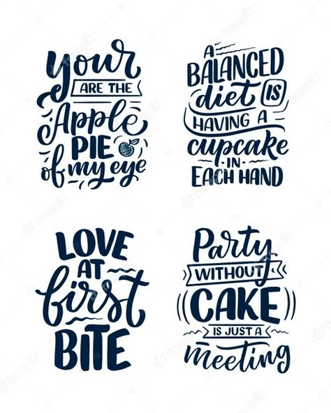 Quotes For Cafe, Bakery Quotes, Napkin Ideas, Bakery Packaging Design, Food Quotes Funny, Baking Quotes, Food Vintage, Cake Quotes, Typographic Quote