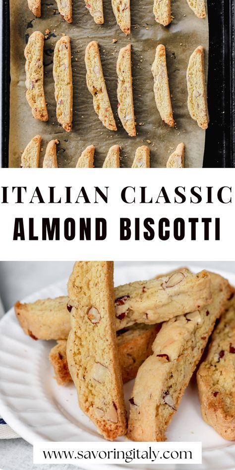 Almond Anise Biscotti Recipe Italian, Classic Almond Biscotti, Biscotti With Almond Flour, Authentic Biscotti Recipe, Italian Cookie Recipes Italy, Diy Biscotti Recipes, Cooking With Almonds, Italian Almond Biscotti, Best Almond Cookies Recipes