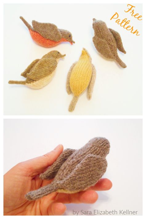 Bird Knitting Patterns Knitted Crafts, Beanie Knitting Patterns Free, Knitted Toys Free Patterns, Knitting For Charity, Holiday Knits, Bird Free, Animal Knitting Patterns, Knitting Patterns Toys, Crochet Goodies