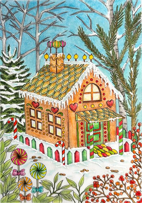 2 Point Perspective Gingerbread House, Gingerbread House Painting Ideas, Ginger Bread House Drawing, Gingerbread Drawing, Gingerbread House Painting, Gingerbread House Drawing, Cute Ginger, House Sketch, Christmas Gingerbread House