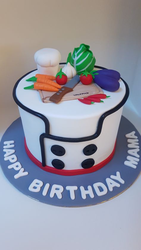 Cooking Themed Cake, Cooking Cake Design, Chef Cake Design Birthdays, Kitchen Cake Design, Chef Theme Cake, Lavender Widgets, Chef Decorations, Birthday Cake Write Name, Fruit Cake Design