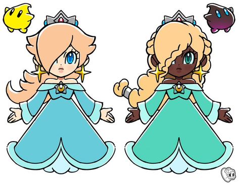 Black Rosalina Fanart, Black Princess Peach, Rosalina Art, Harmonie Mario, Princess Rosalina, Mario Princesses, Super Princess Peach, Super Mario Princess, Super Princess