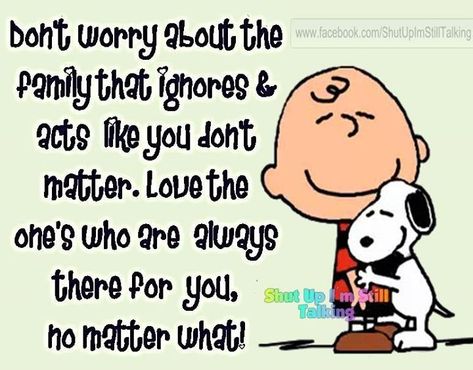 Dont Worry ABout The Family That Ignores You Pictures, Photos, and Images for Facebook, Tumblr, Pinterest, and Twitter Snoopy Family, Peanuts Quotes, Charlie Brown Quotes, Quote Relationship, Brown Quotes, Life Sayings, Everyday Quotes, Snoopy Quotes, Single Moms