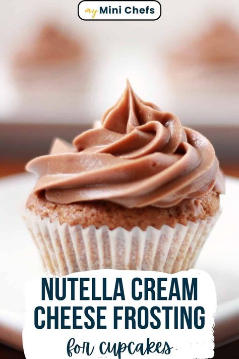 Nutella Buttercream Frosting is a delicious icing made with hazelnut Nutella, butter and cream cheese. It turns out sweet and delectable and makes a wonderful frosting for a variety of cupcakes. Hazelnut Cream Cheese Frosting, Hazelnut Icing, Patriotic Bundt Cake, Nutella Cream Cheese Frosting, Nutella Icing, Nutella Buttercream Frosting, Marshmallow Frosting Recipes, Nutella Cream Cheese, Powdered Sugar Frosting