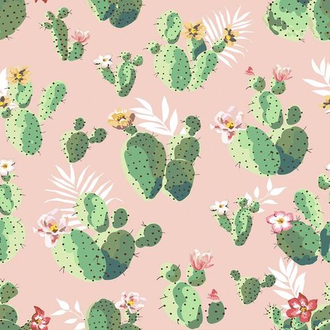 Removable Wallpaper from WallsNeedLove | lifestyle Pink Removable Wallpaper, Pink Cactus, Coral Background, Pink Desert, Cactus Pattern, Kids Art Supplies, Envelope Liner, Cactus Print, Deco Floral