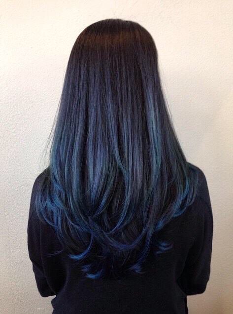 hair Best Ombre Hair, Plum Hair, Blonde Tips, Hair Tint, Haircut Long, Coloured Hair, Hair Dark, Blue Highlights, Hair Colours