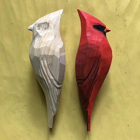 Simple Wood Carving Patterns, Simple Whittling Projects, Wood Carving Simple, Woodcarving Ideas Simple, Sculpture Dremel, Bird Carving Patterns, Whittling Patterns, Carved Wooden Animals, Whittling Projects