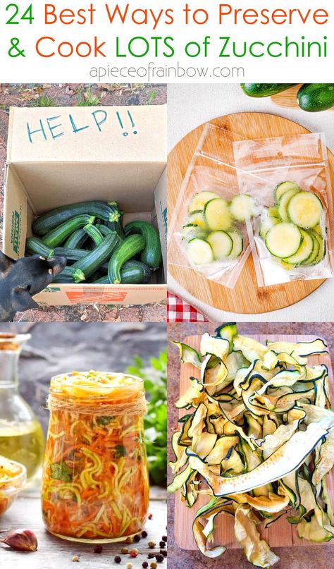 24 Ways to Preserve Zucchini & Best Recipes  - A Piece Of Rainbow Zucchini Easy Recipes, Preserve Zucchini, Preserving Zucchini, Canning Zucchini, Zucchini In The Oven, Bread Chips, Poly Tunnel, Cabbage Varieties, Zucchini Pickles