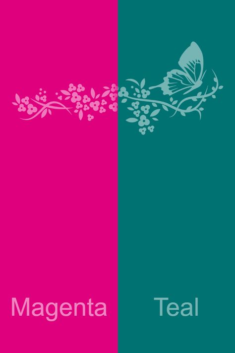 Teal Contrasting Colors, Teal And Magenta, Teal Inspiration, Teal Rooms, Teal Color Palette, Colours That Go Together, Calm Color Palette, Color Combos Outfit, Color Combinations For Clothes