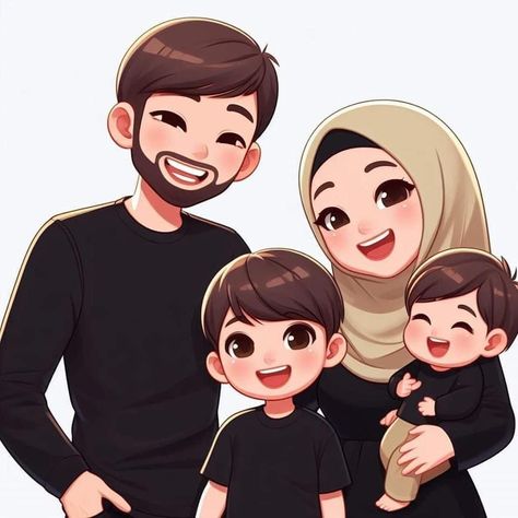 Family Tattoos Ideas, Family Tattoo Ideas, Baby Books Diy, Couple With Baby, Cute Family Pictures, Family Tattoo, Cartoon Love Photo, Muslim Family, Family Drawing