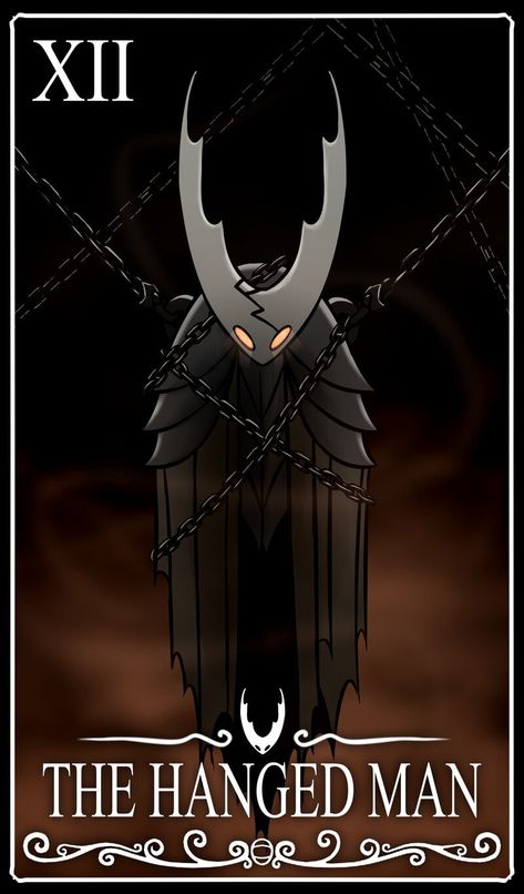 ArtStation - Hollow Knight Tarot Cards major arcana. (Unedited), Lime Hazard The Hollow Knight, Tarot Cards Major Arcana, Team Cherry, Hanged Man, Arte Occulta, Hollow Night, Hollow Art, The Hanged Man, The Hierophant