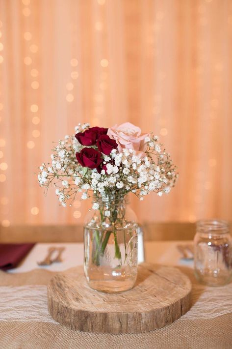 Wedding Table Decorations Maroon, Burgundy And Ivory Wedding Centerpieces, Simple Wedding Centerpieces Burgundy, Simple Wedding Floral Centerpieces, Burgundy And White Flower Centerpieces, Maroon Flowers Centerpieces, Burgundy And Blush Reception Tables, Burgandy Center Piece Quince, Burgundy Flower Centerpieces Budget-bride.shop