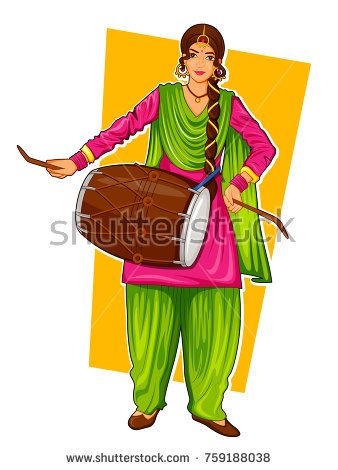 Giddha Dance, Punjab Culture, Bhangra Dance, Wedding Caricature, Indian Illustration, Dance Images, Dancers Art, Art Village, Punjabi Dress