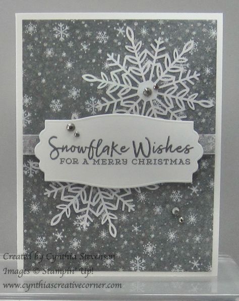 No, that title doesn’t mean that I want it to snow yet – but it does send a great Christmas greeting! The Peaceful Place Specialty designer paper(156394) has some really beautiful designs so I pulled out this snowflake covered piece to start with.  Then added a couple of snowflakes from the Wonderful Snowflakes package(156340).  This […] So Many Snowflakes Dies Stampin Up Cards, Stampin Up Serene Snowflakes, Su Wonderful Snowflakes Cards, Su Wonderful Snowflakes, Stampin Up Wonderful Snowflakes Cards, Wonderful Snowflakes Stampin Up Cards, Stampin Up Wonderful Snowflakes, Stampin Up Snowflake Specialty Vellum, Snow Cards Handmade