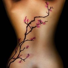 Tattoos For Women: 80 Cute and Amazing Back Tattoos For Women Tattoo Dos, Cherry Tree Tattoos, Cherry Blossom Tree Tattoo, Blossom Tree Tattoo, Full Tattoo, Geniale Tattoos, Blossom Tattoo, Cherry Blossom Tattoo, Cool Small Tattoos