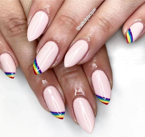 Show Your Pride With These 18 Colorful Nail Art Ideas Pride Gel Nails, Bright Summer Acrylic Nails, Unicorn Nail Art, Coffin Nails Matte, Happy Pride Month, Colorful Nail Art, Rainbow Makeup, Simple Acrylic Nails, Happy Pride