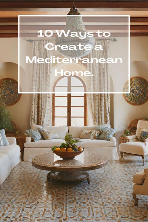 A Mediterranean interior design embraces a harmonious blend of traditional elements, artistic flair, and a connection to nature, creating a space that feels both elegant and welcoming. The link to my video will describe the following. Color Palette. Materials and Textures. Furniture and Decor. Lighting Textiles and Patterns. Plants and Greenery. Artwork and Accessories. Outdoor Spaces. Open Layout Embellished Fabrics Mediterranean home, Mediterranean homes, Mediterranean interior design Modern Hacienda, Mediterranean Interior Design, Mediterranean Interior, Mediterranean Decor, Mediterranean Home, Mediterranean Homes, Home Decor Inspiration, Design Home, Decor Inspiration