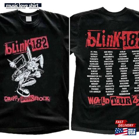 Blink 182 World Tour 2023 Shirt T-Shirt Hoodie Check more at https://musicloveshirt.com/product/blink-182-world-tour-2023-shirt-t-shirt-hoodie/ World Tour Shirt, Mens 90s, Lime Green Shorts, Lululemon Men, Blink 182, Concert Tees, Short Sleeve Pullover, Movie T Shirts, Tour Shirt