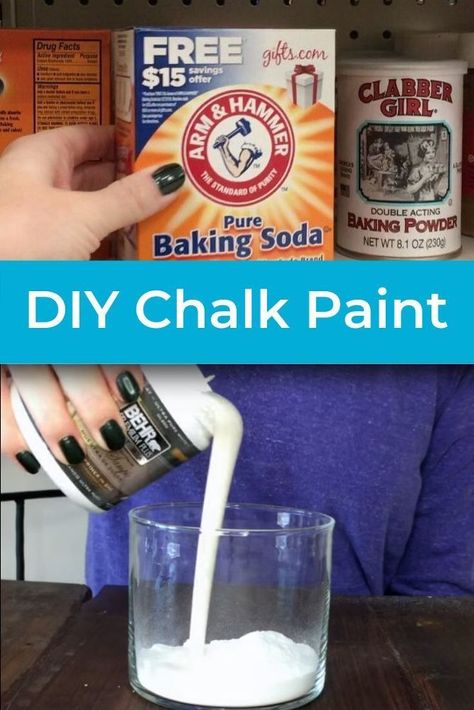 Baking soda can change the way you paint in just five minutes! DIY chalk paint is simple, easy and a great way to transform anything you'd be painting! #chalkpaint #diy #chalkpaintrecipe #homemade #recipe #ideas Restauration Hardware, Diy Chalk Paint Recipe, Make Chalk Paint, Chalk Paint Furniture Diy, Chalk Paint Recipe, Homemade Chalk Paint, Homemade Chalk, Paint Recipe, Homemade Paint