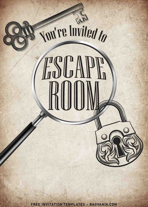 Awesome 8+ Ultimate Escape Room Party Invitation Templates #free #freeinvitation2019 #birthday #disney #invitations #invitationtemplates Escape Room Graphic Design, Escape Room Invitation Printable Free, Escape Room Invitation, Escape Room Birthday Party, Escape Room Party, Colorful Dinner, Diy Escape Room, Free Printable Birthday Invitations, Birthday Inspo