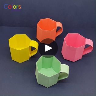 Paper Cup Diy, Origami Cup, Paper Crafts For School, Crafts For School, Cup Diy, Cup Making, School Paper, Easy Origami, Origami Easy