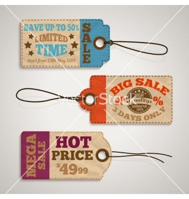 Collection of cardboard sale price tags vector by macrovector on VectorStock® Tag Styles, Price Tag Design, Tag Design, Price Tags, Creative Commons, Displaying Collections, Price Tag, Vector Photo, Sale Price