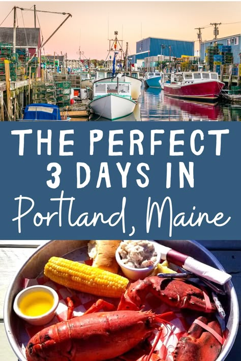 Portland, Maine is a beautiful city with awesome restaurants, breweries, and ocean views. There are plenty of fun things to do, including visiting a lighthouse, touring art galleries, going out to the bars, trying a brewery or foodie tour, and eating lobster of course! This 3-day itinerary gives you all the must-dos and must-sees in Portland, Maine for any season of the year - summer, spring, fall, or winter. What To Do In Maine In Summer, Portland Maine Fall Itinerary, Visit Maine In Summer, Portland Maine To Bar Harbor Maine, Portland Maine Itinerary, Maine Outfits Winter, Things To Do In Maine Summer, Portland Maine Bachelorette Party, Portland Maine Things To Do In