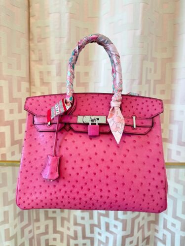 Pinterest Hermes Birkin Bag 25, Hermes Birkin Ostrich, Ostrich Bag, Luxury Bags Collection, Birkin 30, Womens Designer Bags, Hermes Birkin 30, Color Fuchsia, Ostrich Leather