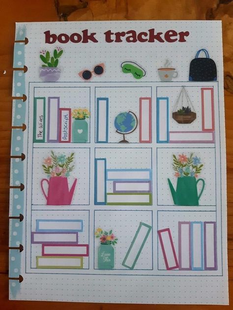 Happy Planner Book Tracker, Happy Planner Tracker Ideas, Planner Spread Ideas, Happy Planner Ideas, Planner Hacks, Planner Spread Inspiration, Bloom Planner, Planner Designs, Book Tracker