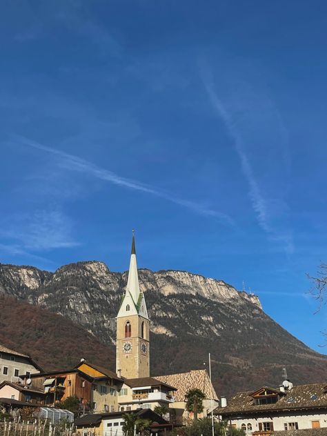 #italy#bolzano#architecture#mountain#aesthetic#travel#bluesky North Of Italy Aesthetic, Italy Bolzano, Architecture Mountain, Bolzano Italy, Walkable City, Christmas In Italy, Mountain Aesthetic, Italy Aesthetic, Aesthetic Travel