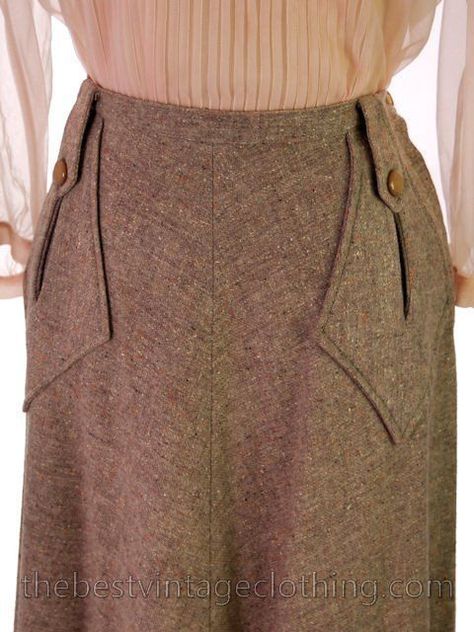 1940s Skirt, Fashion 1940s, Minimal Classic, 40s Fashion, Sewing Skirts, Clothing Details, 1940s Fashion, Look Vintage, Historical Clothing