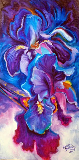 PURPLE IRIS ABSTRACT FLOWER ART ORIGINAL OIL PAINTING by MARCIA BALDWIN Marcia Baldwin, Purple Painting, Iris Painting, Abstract Flower Art, Flower Art Drawing, Flower Art Painting, Abstract Art Prints, Your Smile, Arte Floral