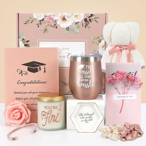 👩‍🎓 2024 Graduation Gift Basket for Her: SHE DID IT! After all the studying and hard work, she's graduated to the next chapter of life. Celebrate her accomplishment and encourage her journey ahead with this thoughful graduation gift basket.
👩‍🎓 10 In 1 Luxe Graduation Gift Set: The luxe graduation gift box includes a stainless steel tumbler, scented candle, congrats greeting card, graduation Journal, adorable towel bear, chic jewelry dish, stylish bracelet, elegant foam rose and Graduation Journal, College Daughter, Graduation Gift Basket, Graduation Gifts For Daughter, Graduation Gifts For Him, Graduation Presents, 2024 Graduation, Foam Roses, High School Classes