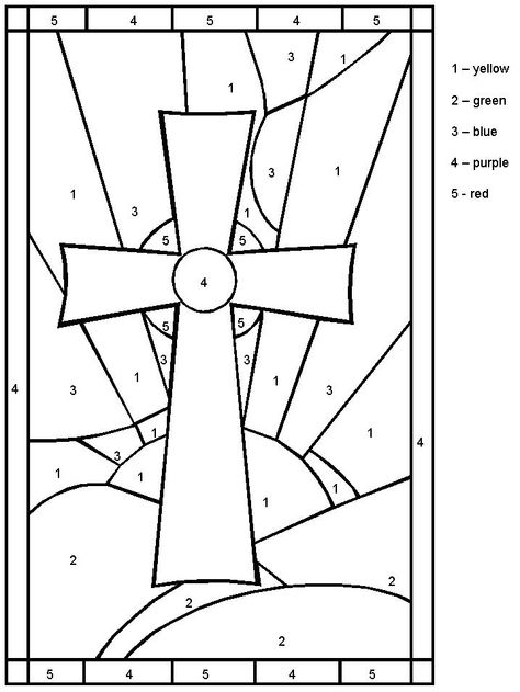 color by number cross Cross Coloring Page, Easter Sunday School, Sunday School Coloring Pages, Sunday School Crafts For Kids, School Coloring Pages, Christian Crafts, Bible Coloring Pages, Sunday School Activities, Easter Religious