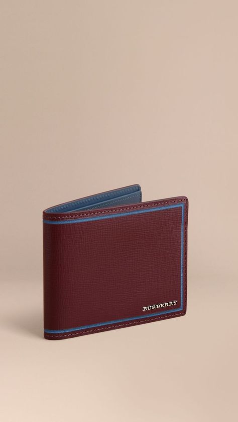 Border Detail London Leather Folding Wallet Burgundy Red | Burberry Black Nike Tech Outfit, Nike Tech Outfit Men, Tech Outfit Men, Nike Tech Outfit, Black Nike Tech, Tech Outfit, Leather Bag Tutorial, Small Leather Accessories, Leather Wallet Pattern