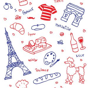 French vocabulary related to French and France - https://www.lawlessfrench.com/vocabulary/french-and-france/ France Tattoo, French Symbols, Angers France, French Icons, Landscape Pencil Drawings, French Tattoo, Doodle Background, French Expressions, French Vocabulary