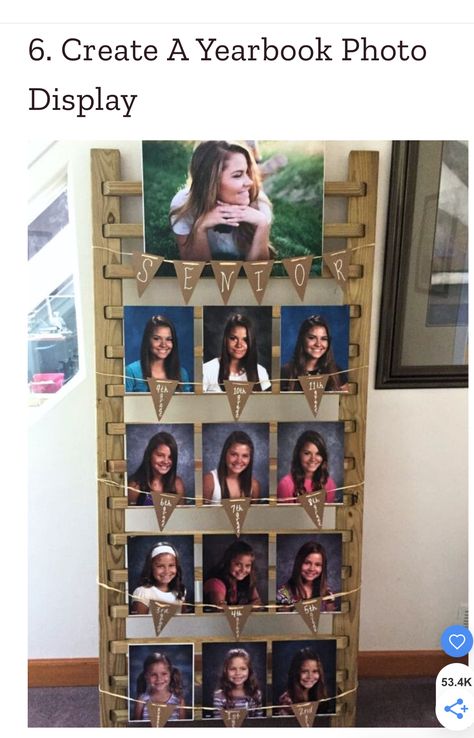 K Through 12 Picture Display, School Picture Display Grad Party, Graduation Photo Display Memory Boards, K-12 Picture Display Graduation, Pallet With Pictures For Graduation, Senior Board Ideas, Graduation Trifold Board Photo Displays, School Pictures Display, Graduation Party Pictures