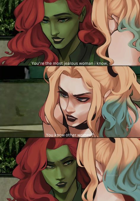 Gotham Girls, Harley Quinn Artwork, Harley Quinn Comic, Lesbian Art, Dc Villains, Harley Quinn Art, Dc Memes, Joker And Harley Quinn, Dc Comics Art