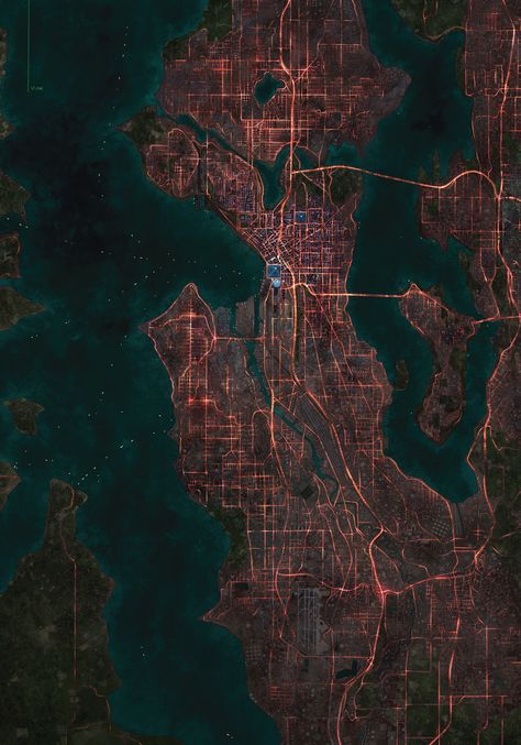 Interactive Map of Shadowrun's Seattle Sprawl Sci Fi City Map, Shadowrun Map, The Division Cosplay, Cyberpunk Ttrpg, Shadowrun Characters, Maps Design, Seattle Map, Fantasy Locations, Shadowrun Rpg