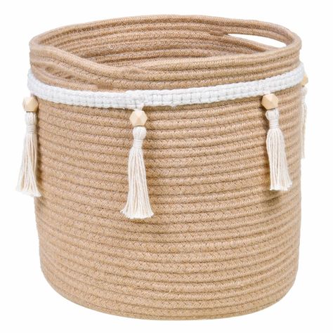 PRICES MAY VARY. Boho Macrame Tassel Design: Our hamper has one layer of tassel,which was already attached and goes around the entire length of the basket, this teenage style fringe fits perfectly in girl's room, it is also a cute home décor for bedroom, living room ＆ nursery, etc. Healthy Material and Decent Size: Our Woven Basket is made of eco-friendly cotton Rope,the soft yet sturdy rope of these decorative basket for storage do not cause scratches to skin of baby and woody shelf or floor. s Cute Macrame, Woven Laundry Basket, Boho Basket, Rope Storage, Storage Bins Organization, Shoe Basket, Boho Room Decor, Decorative Basket, Plant Basket