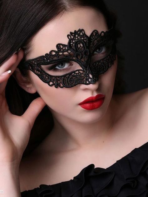 1pc Women's Black Lace Masquerade Mask With Hollow Out Eye Cover, Cat Design, Ideal For cosplay/partyI discovered amazing products on SHEIN.com, come check them out! Masquerade Ball Gowns Elegant With Mask, Black Masquerade Mask Women, Mask Ball Party, Lace Masquerade Mask, Masquerade Mask Women, Mask Woman, Black Masquerade, Black Masquerade Mask, Masquerade Ball Gowns