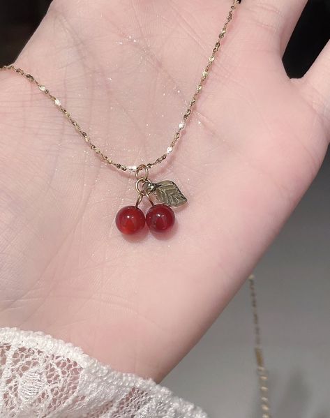 Jewellery Elegant, Ethereal Jewelry, Dope Jewelry Accessories, Ankle Bracelets Diy, Cherry Necklace, Neck Pieces Jewelry, Fancy Jewelry Necklace, Gold Jewellry, Pretty Jewelry Necklaces