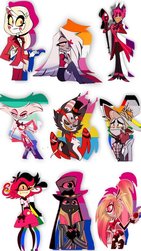 Hazbin Hotel Characters Canon Sexualities #hazbinhotel comment who I should do next Has Been Hotel Characters, Hazbin Genderbend, Hasbin Hotel Characters, Helluva Boss Genderbend, Hazbin Hotel Genderbend, Hazbin Hotel Human, Hazbin Hotel Characters, Human Design, Helluva Boss