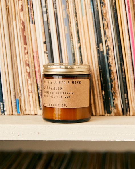 mini amber and moss scented soy candle on book shelf Moss Candle, Kraft Labels, Mini Candle, 25 Hours, Amber Jars, Candle Packaging, Lavender Candle, Mini Candles, In The Mountains