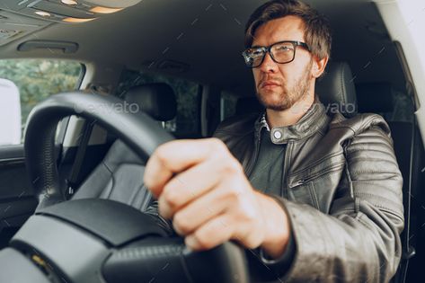 Guy Standing Next To Car, Person Driving Car Reference, Driving Car Reference, Driving Pose Reference, Driving Reference, Car Poses Men, Man Driving Car, Mask Portrait, Sitting In Car