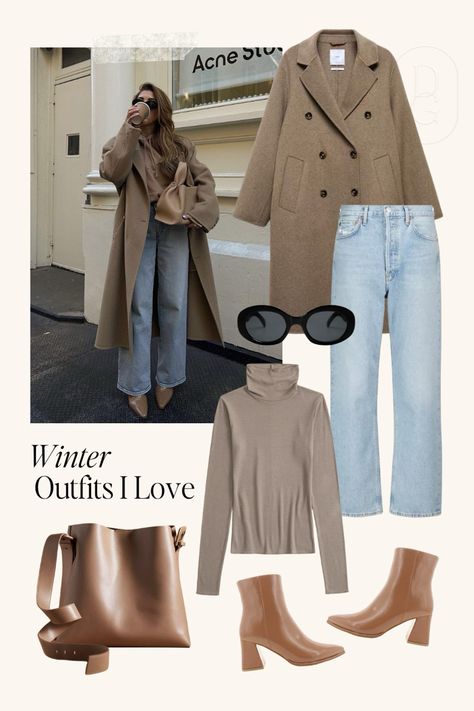 Winter Outfits I Love | winter outfit, winter outfits casual, casual winter outfits, cute winter outfits Winter Outfits Neutral, Outfits Neutral Colors, Layered Winter Outfits, 10 Winter Outfits, Outfits Neutral, Wedding Outfits For Family Members, Mango Coats, Cold Weather Outfit, Paris Girl